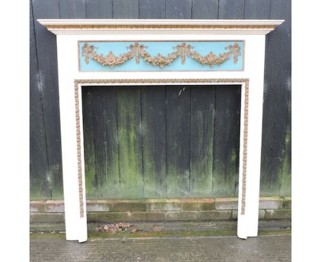 A cream painted fire surround, 132 x 136cm