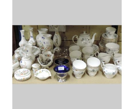 A collection of Aynsley vases and trinket boxes, together with Colclough tea wares and silver plated items