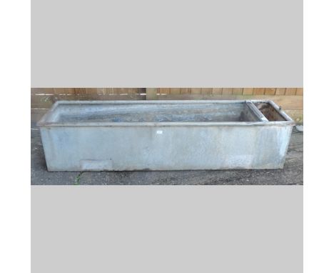 A galvanised water trough, 184cm