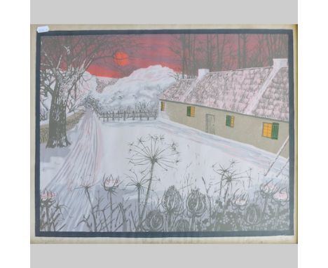 Rob Bair, 20th century, Burns Cottage Winter, limited edition print, 52/80, signed in pencil to the margin, 46 x 58cm