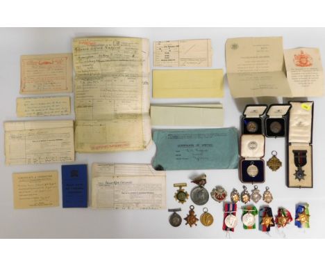 EDWARD ALFRED RADFORD PLY. 16209 WW1 & WW2 R.M.L.I medal sets, Mediterranean medal marked RM VIII 1932, a selection of silver