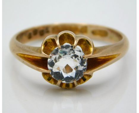 A 9ct Chester gold ring set with paste stone, 4.5g, size U/V