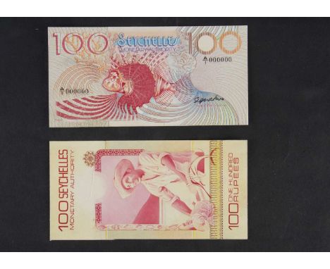 Seychelles Monetary authority, a pair of original and important hand drawn design essays for the face and reverse of the 1979