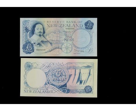The Reserve bank of New Zealand, a  pair of hand drawn early stage design essays for the face and reverse of a £5 note,  most