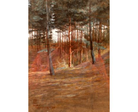 WALTER CRANE
Forest of Hardelot
Mixed media
Signed with his hieroglyph and dated August 12 1910
35.5 x 25.5cm
Note: Exhibited