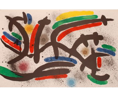 JOAN MIRO
Litografia original IX
Lithograph 
Verso inscribed typographically Joan Miro - Litografia original IX 
1972
33.5 x 
