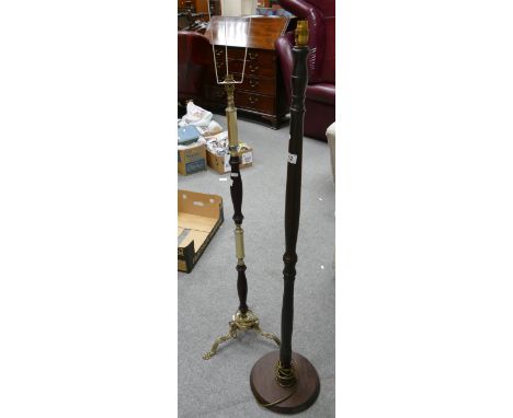 Reproduction oak standard lamp and similar standard lamp (2)