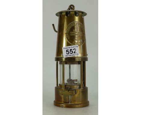 Brass type 6M and O Eccles safety miners lamp