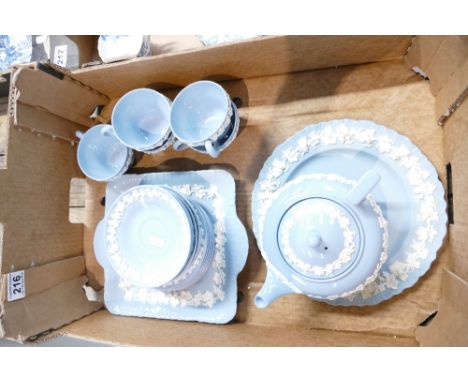 A good collection of Wedgwood Queensware to include cups, saucers, teapot, sandwich plate etc