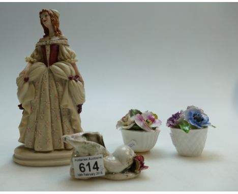 Italian Princess House resin figure Stewart with Capodimonte ornamental figure of boot and ceramic bunches of flowers (4)