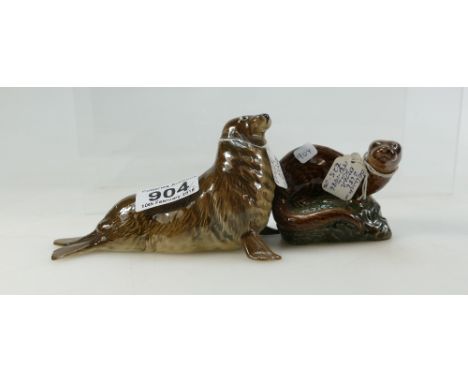 Beswick Seal 1534 together with Beswick Otter decanter (2)