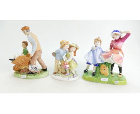 Royal Doulton Childhood Memory figure First Love, Milestone HN3297 (seconds) and Coalport Autumn Leaves limited edition (3)