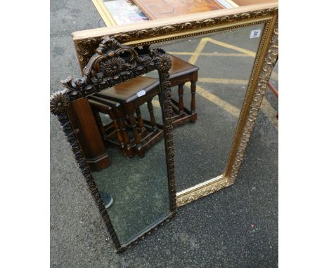 A large rectangular gilt framed mirror and other framed mirror (2)