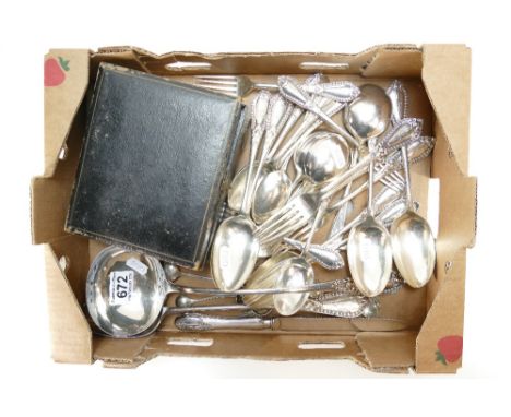 Large quantity Silver plated matching cutlery, including large size ladle & stuffing spoon,  together with a set of six match
