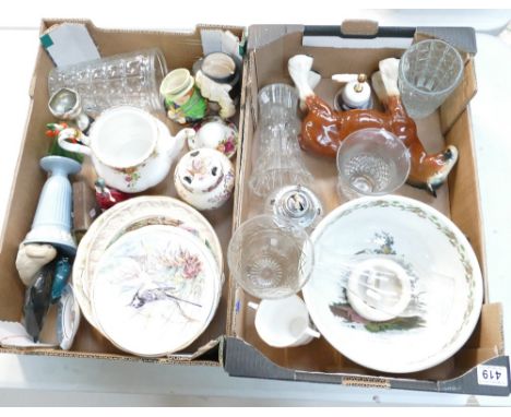 A mixed collection of ceramic items to include decorative plates, large Portmerion Botanical fruit bowl, Royal Albert Old Cou