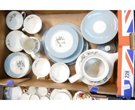 A collection of Royal Doulton Rose Elegans teaware including cups, saucers, side plates etc 