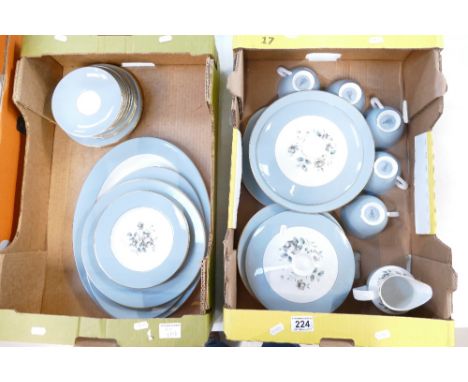 A collection of Royal Doulton Rose Elegans dinnerware to include serving platters, tureens, cups, saucers, side plates etc (2