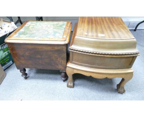 Victorian mahogany commode cabinet and Edwardian mahogany cut down gramophone cabinet (2)