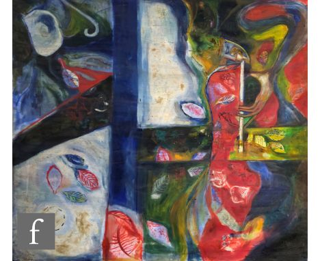Robert Whitehouse (1950-2024) - The Pipe Dream, oil on canvas, unsigned, unframed, 153cm x 138cm.
