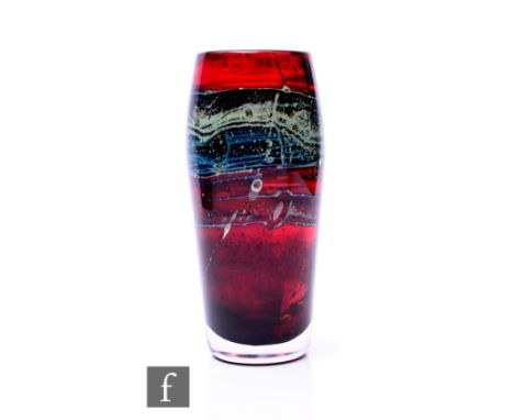 Geoffrey Baxter - Whitefriars - A 1970s New Studio range glass vase, pattern number&nbsp;9883, of swollen cylindrical form, d