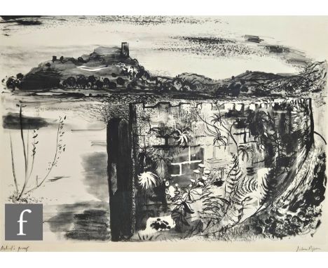 John Piper (1903-1992) - 'Dryslwyn Castle', lithograph, signed in pencil, artist's proof, framed, 39cm x 53.5cm, frame size 6