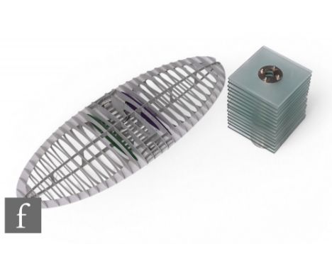Paolo Rizzatto - A grey aluminium hanging lamp in the&nbsp;Titania design by Albert Meda &amp; Paolo Rizzatto executed by Luc