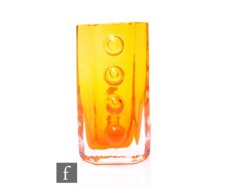 Geoffrey Baxter - Whitefriars -&nbsp;A Traffic Light vase, pattern number 9760, in Tangerine, height 12.5cm.