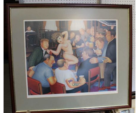 After Beryl Cook (1926-2008) "Lunchtime Refreshments", a proof print signed in pencil, bears trade Guild stamps, published by