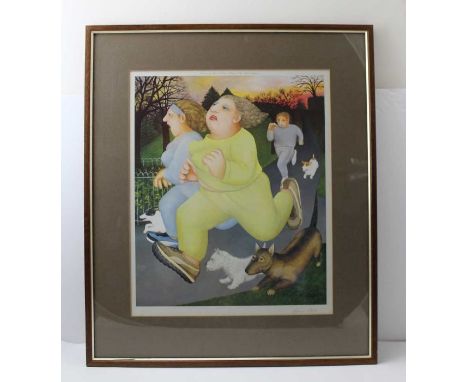 After Beryl Cook (1926-2008) "Joggers on the Ho", a proof print signed in pencil, with Guild stamps, published by Alexander G