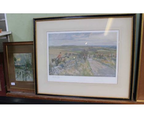 Lionel Edwards "The Cotswold at Compton Abdale", colour print signed in pencil with FATG blind stamp, published by Eyre &amp;