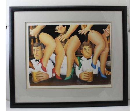 After Beryl Cook (1926-2008) "Dancing on the Bar", a proof print signed in pencil, limited edition 755 of 850, published by T