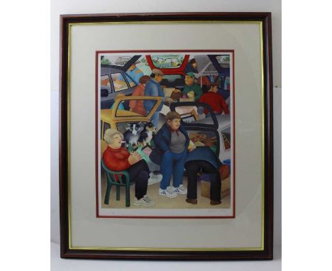 After Beryl Cook (1926-2008) "The Car boot sale"", a proof print signed in pencil, limited edition 133 of 650, with trade Gui