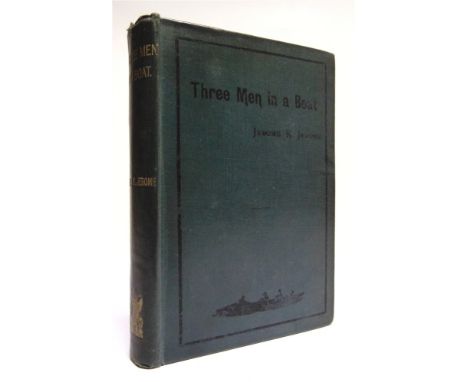 [CLASSIC LITERATURE]  Jerome, Jerome K. Three Men in a Boat, first edition, Arrowsmith, Bristol, 1889, blue-grey cloth, title