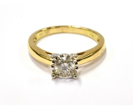 A VINTAGE 18CT GOLD AND DIAMOND HALF-ETERNITY RING the nine small eight-cut stones grain set in white on a yellow 'D' section