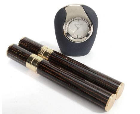 S. T. Dupont, a twin cigar case, the body with striated lacquer decoration  S. T. Dupont, a twin cigar case,   the body with 