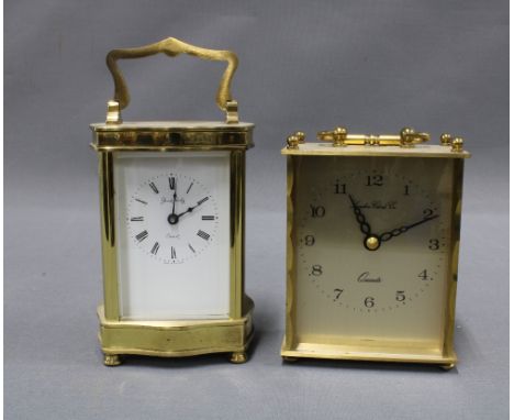 James Hardy brass cased mantle clock and another by the London Clock Company (2) 