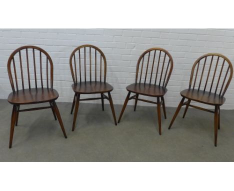 Set of four Ercol elm hoop back chairs chairs. 83 x 43 x 41cm. (4) 