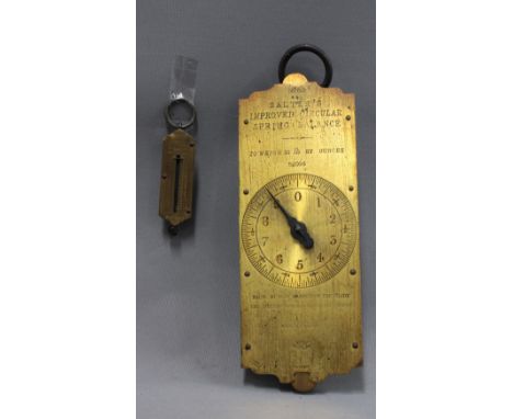 Salters No.60 brass scale, 30 x 11cm,&nbsp; and a smaller brass scale (2)