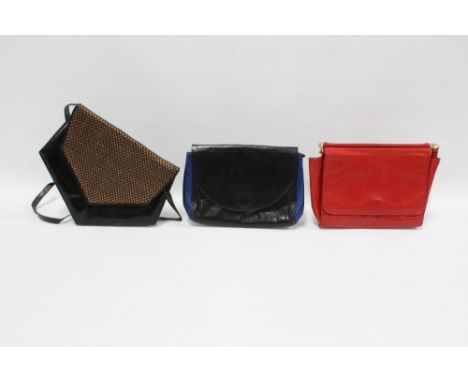 Three vintage Charles Jourdan leather clutch handbags (3) 