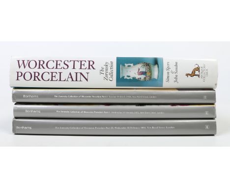 The Zorensky Collection of Worcester Porcelain volumes I, II & III Bonhams hardback sale catalogues and Worcester Porcelain 1
