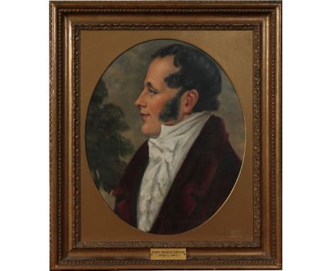 A 19th century gilt framed oil on canvas. Portrait of Robert Francis Simpson (1770-1851), 56cm x 46cm. Condition Report. To b