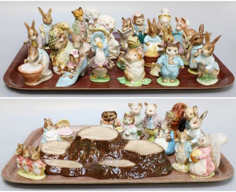 Beswick Beatrix Potter Figures, all BP-3a/b or c, including 'Amiable Guinea-Pig', 'Anna Maria' 'Hunca Munca' and 'Samuel Whis