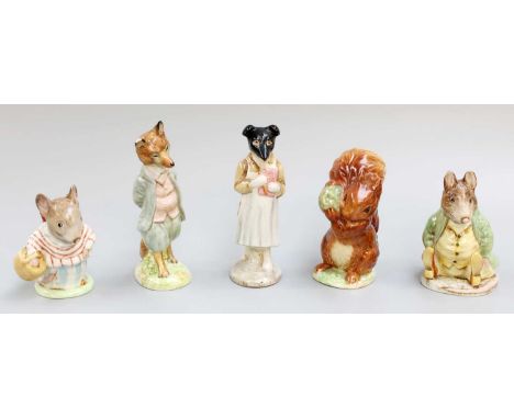 Beswick Beatrix Potter Figures, including: 'Samuel Whiskers', 'Squirrel Nutkin' and two others, all BP-2; together with 'Pick