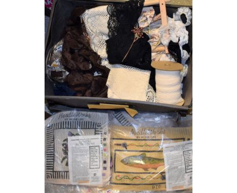Textiles - various sewing materials, haberdashery, etc.