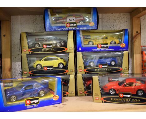 Die-Cast Vehicles - Burago - 1:24 scale Bijoux and similar collection model cars inc Volkswagen Beetle, Mercedes Benz SSK 192