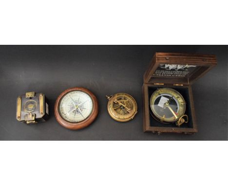 A folding compass, marked Kelvin & Hughes, London; others (4)