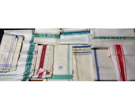 Textiles - vintage Irish linen tea towels and glass cloths, 1940's utility mark, etc. 