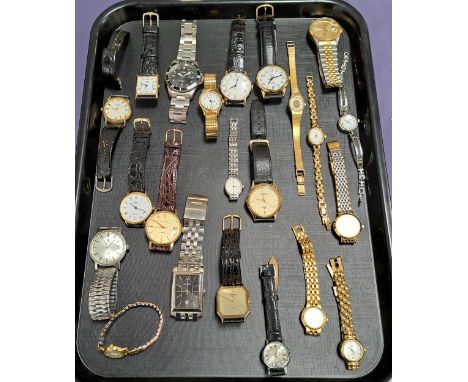 SELECTION OF VINTAGE LADIES AND GENTLEMEN'S WATCHESincluding Tissot Seastar, Sekonda, Timex and Oriosa,  (22) 