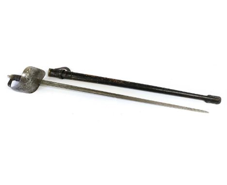 A George V 1897 Pattern Infantry Officer's Sword, the 81cm single edge fullered steel blade etched with Royal cypher, Royal C