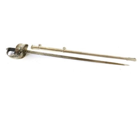 A Good Edwardian 1897 Pattern Officer's Sword to the 5th Royal Northumberland Fusiliers, the 83cm fullered steel blade etched